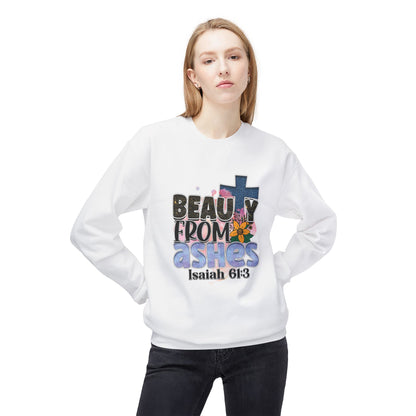 "Beauty From Ashes" Unisex Softstyle Fleece Crewneck Sweatshirt – Midweight Comfort & Inspirational Design