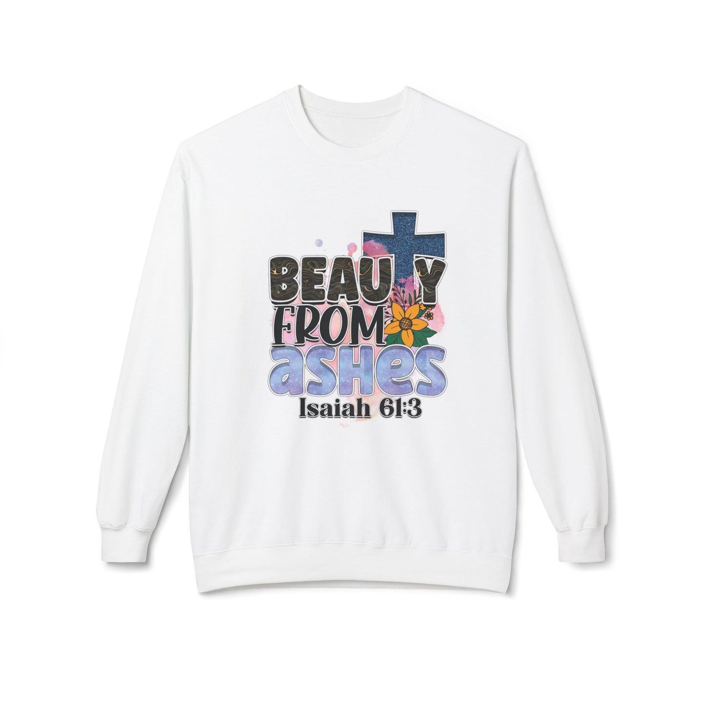 "Beauty From Ashes" Unisex Softstyle Fleece Crewneck Sweatshirt – Midweight Comfort & Inspirational Design